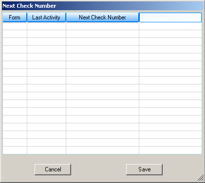 next check number dialog