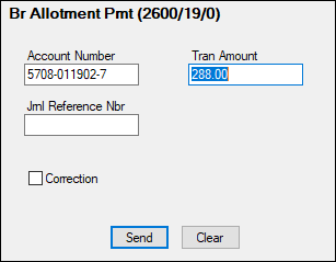 Tran Code 2600-19