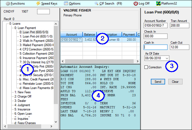 CIM GOLDTeller Main Screen