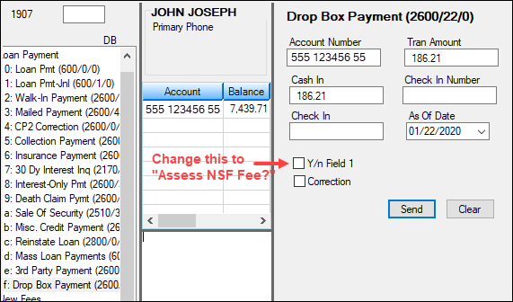 Drop Box Payment in CIM GOLDTeller