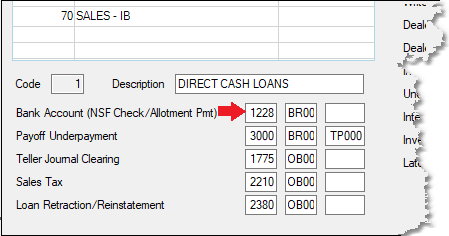 GOLD Services > General Ledger > GL Account By Loan Type Screen