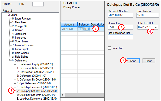 Tran Code 2600-23 in CIM GOLDTeller