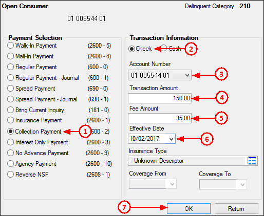 Loans > Transactions > Make Loan Payment Screen