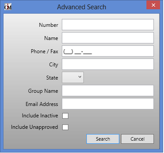 Advanced Search Dialog