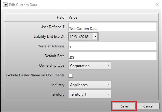 Edit Custom Data Dialog with <Save> Button