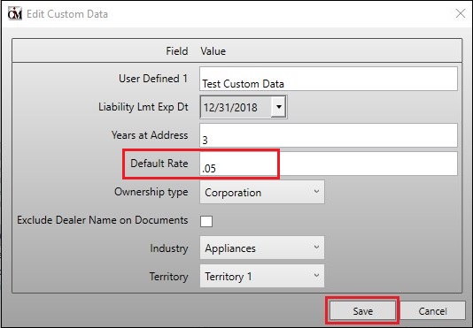 Edit Custom Data Dialog with <Save> Button