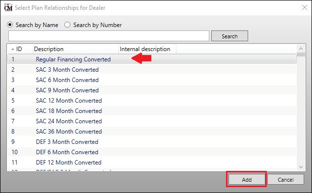 Select Relationships For Dealer Dialog