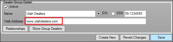 Dealer Group Detail Fields Modified