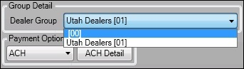 Dealer Group Field with a Dealer Group [00] Selected
