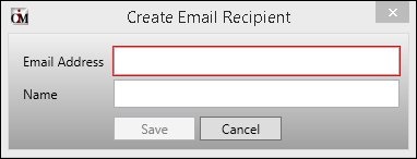 Create Email Recipient Dialog