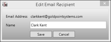 Edit Email Recipient Dialog