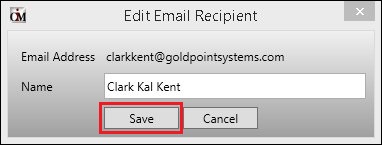 <Save> Button on the Edit Email Recipient Dialog