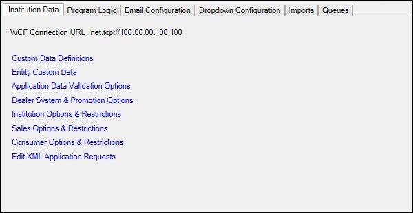 Institution Data Tab