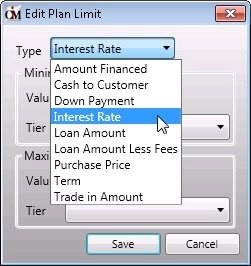 Edit Plan Limit Dialog—Type