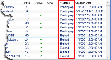 Status Column Sorting