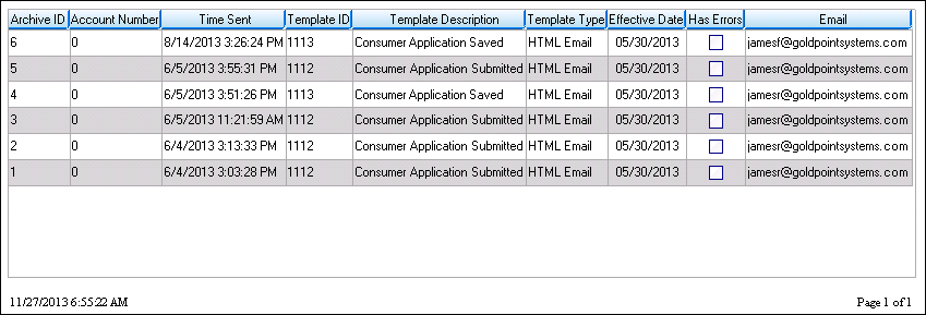 Archive Manager Report Example