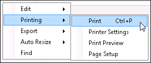Right-click Menu with Printing Selected