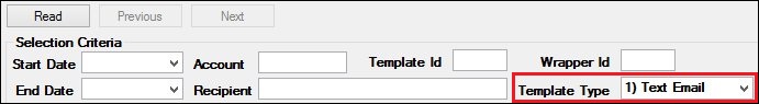 Template Type Field in the Search Criteria