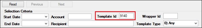 Template ID Field in the Search Criteria