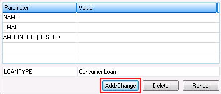 Click <Add/Change> Button to Add Parameter and Value