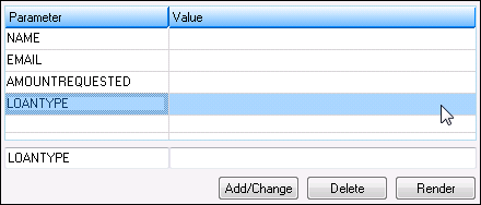 Parameter Selected in the Manual Notification List View