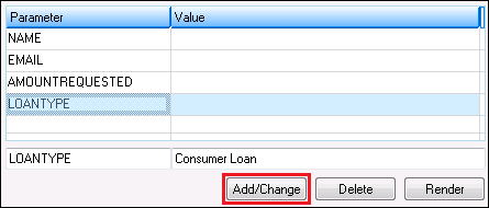 Click <Add/Change> Button to Change the Parameter and Value