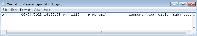 Queue Error Manager Report in Tab Delimited Text File