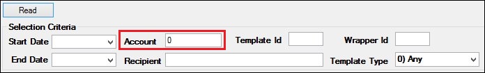 Account Field in the Search Criteria