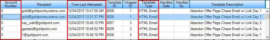 Search by Multiple Search Criteria Results Displayed in the Queue Error Manager List View