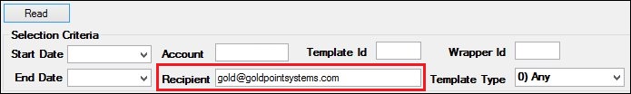 Recipient Field in the Search Criteria