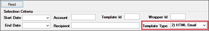 Template Type Field in the Search Criteria