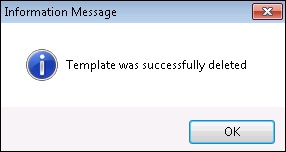 Template Deleted Information Message Dialog
