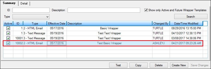 New Template Added to Wrappers Summary List View on the Summary Tab