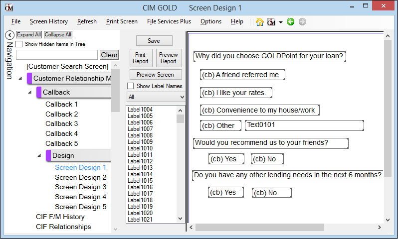 Customer Relationship Management > Design > Screen Design 1