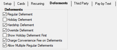 GOLDPoint Systems > EZPay IMAC Table > Deferments Tab