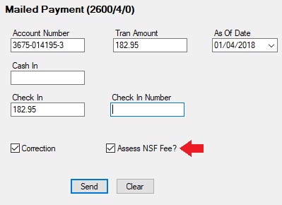 Mailed Payment Transaction (tran code 2600-04)