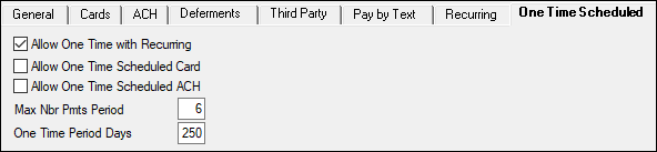 GOLDPoint Systems > EZPay IMAC Table > One Time Scheduled Tab