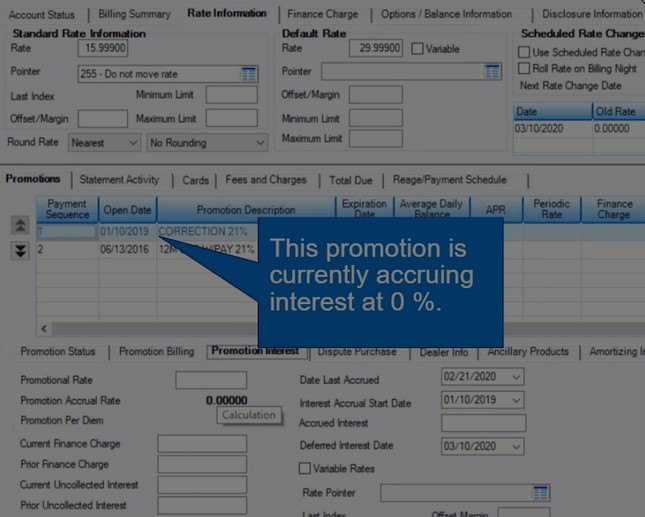 Promotion Period and Interest Rate