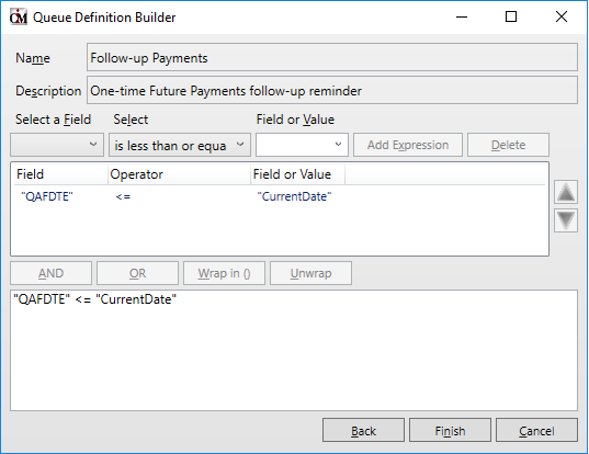 Queues > Collection > Queue Administration Screen