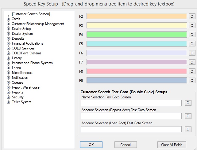Speed Key Setup Dialog