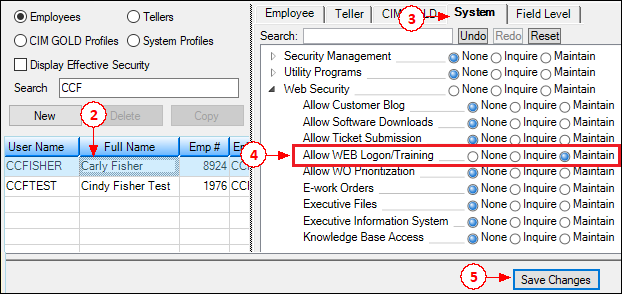 Security > Setup Screen > System Tab