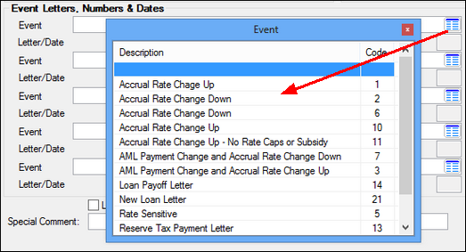 Loans > Marketing and Collections Screen, Actions/Holds/Events Tab