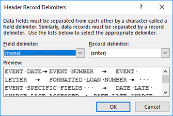 headerecorddelimiters