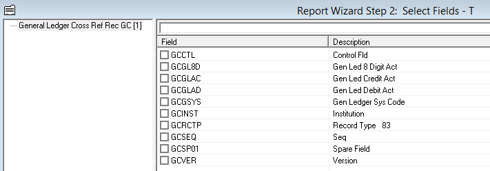 GeneralLedgerCrossRefGCGW