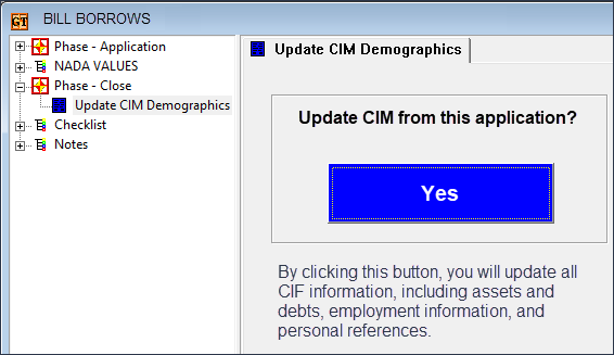 GOLDTrak PC Application that sends CIF information to CIM GOLD