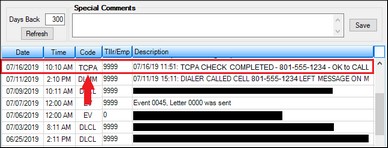 Figure 3: Loans > Marketing and Collections Screen > Contact Tab (Click to expand.)