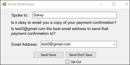 Email Notification Dialog