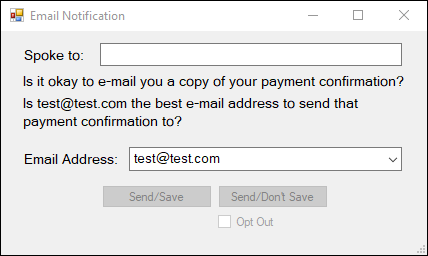 Email Notification Dialog