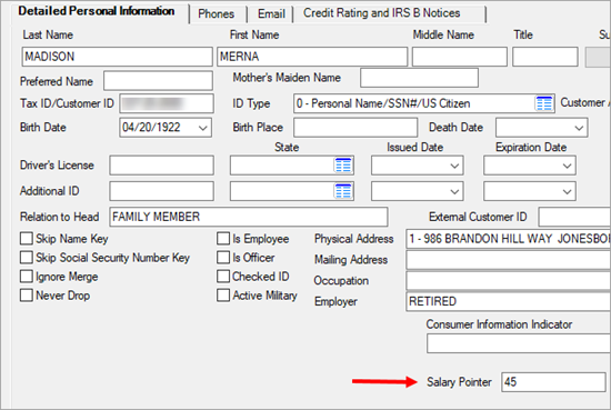 Customer Relationship Management > Households Screen > Names Tab > Detailed Information Tab