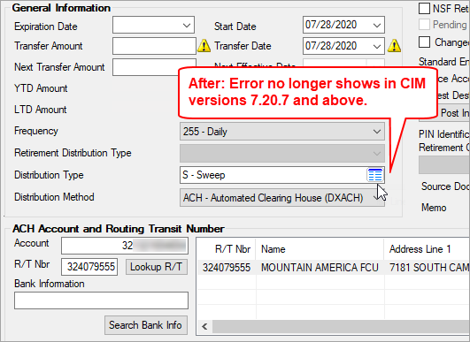 After: Customer Directed Transfers Screen